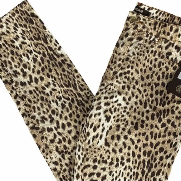 RESERVED DM FOR INTEREST 🐆🐆🐆Roberto Cavalli Animal Print Skinny Jeans Leopard - Picture 9 of 11
